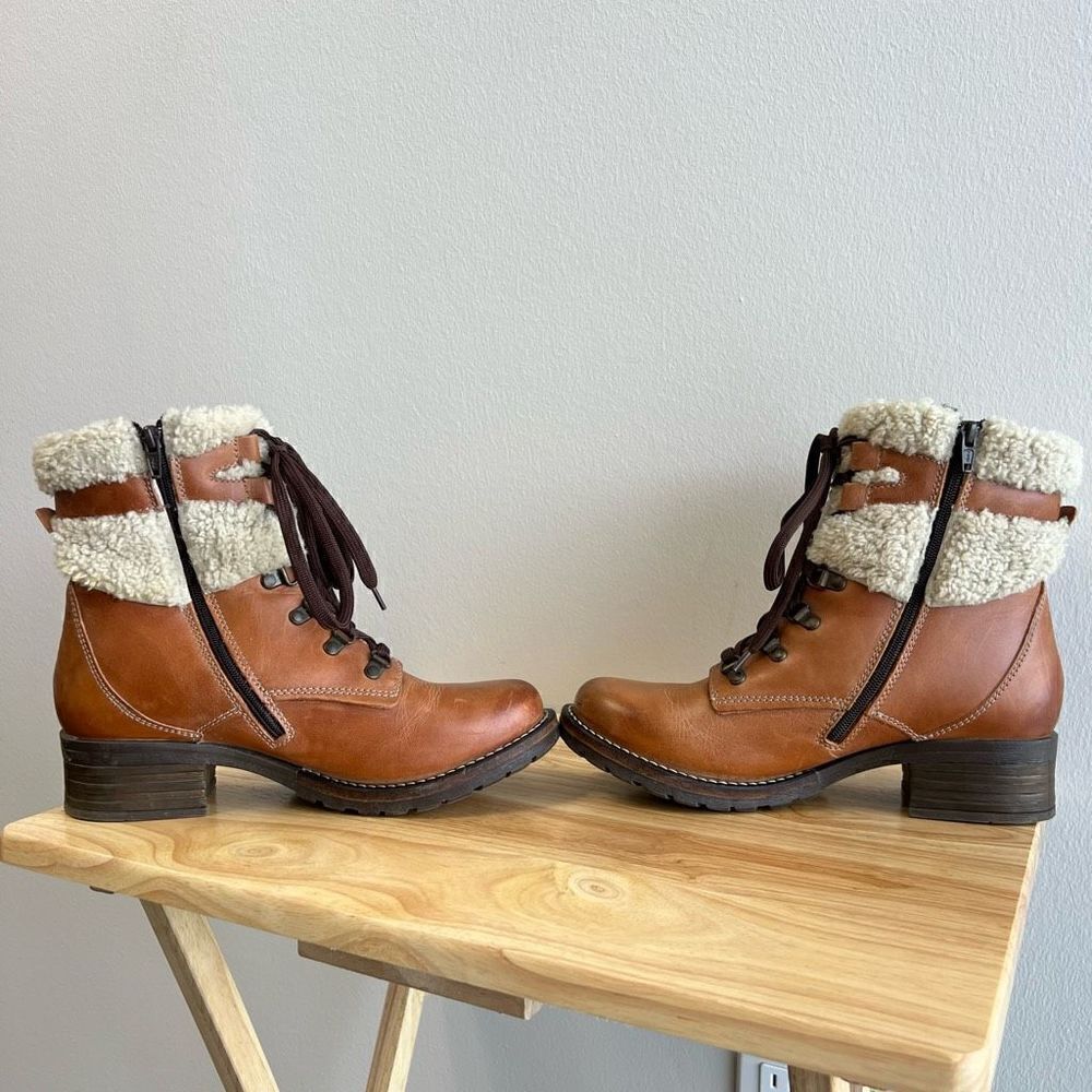 Dromedaris Leather Lace Up Ankle Boots- Kara Shearling Women’s EU 41 US 11 - Picture 5 of 13